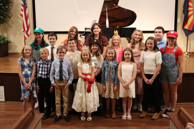 DVMTA piano students in group picture at Music Marathon